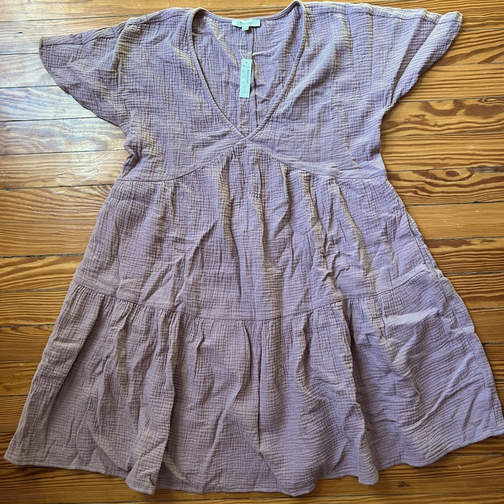 NWT Madewell Lightspun Popover Tiered Dress